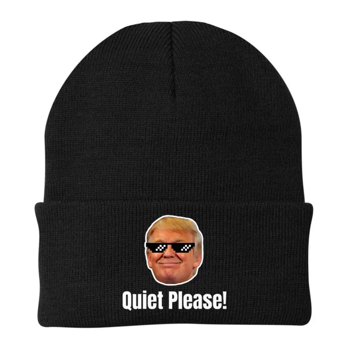 Quiet Please Donald Trump & Kamala Harris Debate Knit Cap Winter Beanie