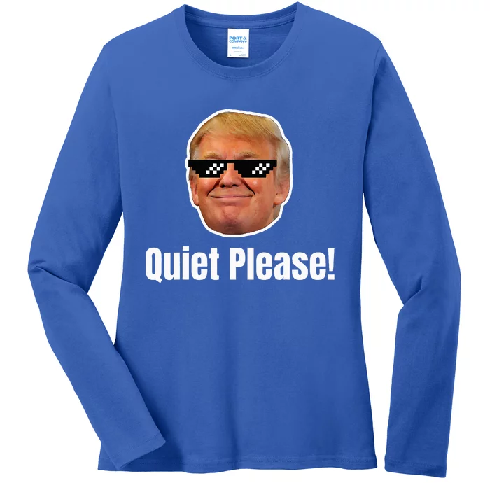 Quiet Please Donald Trump & Kamala Harris Debate Ladies Long Sleeve Shirt