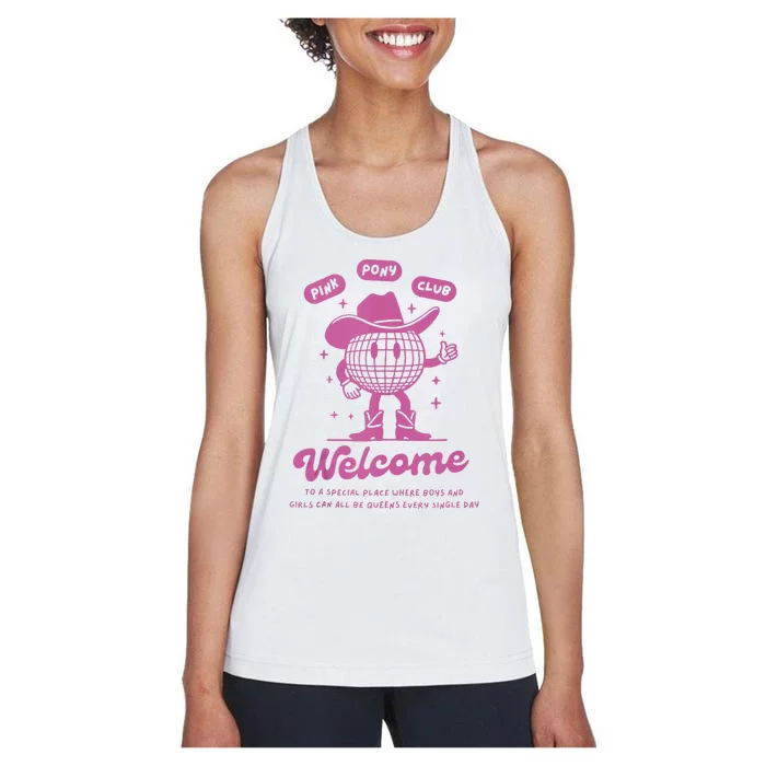 Queer Pop Fan Retro Pony Club Tank Top Women's Racerback Tank