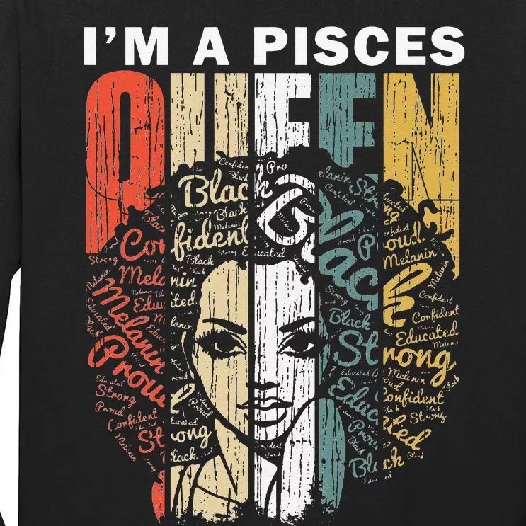 Queen Pisces Gifts for Wo February March Bday Tall Long Sleeve T-Shirt