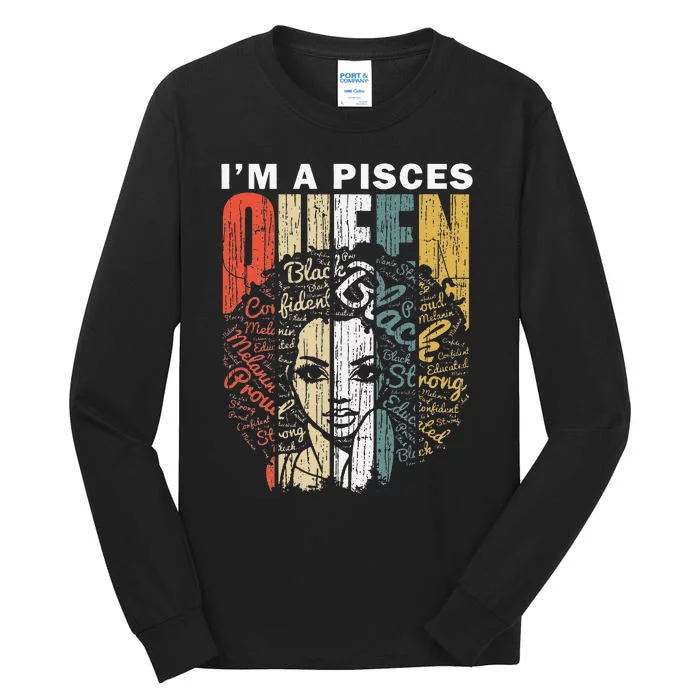 Queen Pisces Gifts for Wo February March Bday Tall Long Sleeve T-Shirt