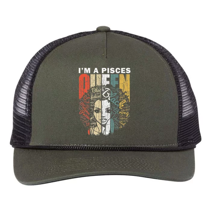 Queen Pisces Gifts for Wo February March Bday Retro Rope Trucker Hat Cap