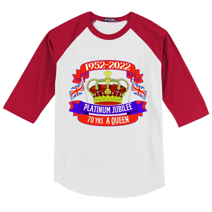 Queens Platinum Jubilee Cool Gift Queen Jubilee Union Jack Gift Funny Gift Kids Colorblock Raglan Jersey