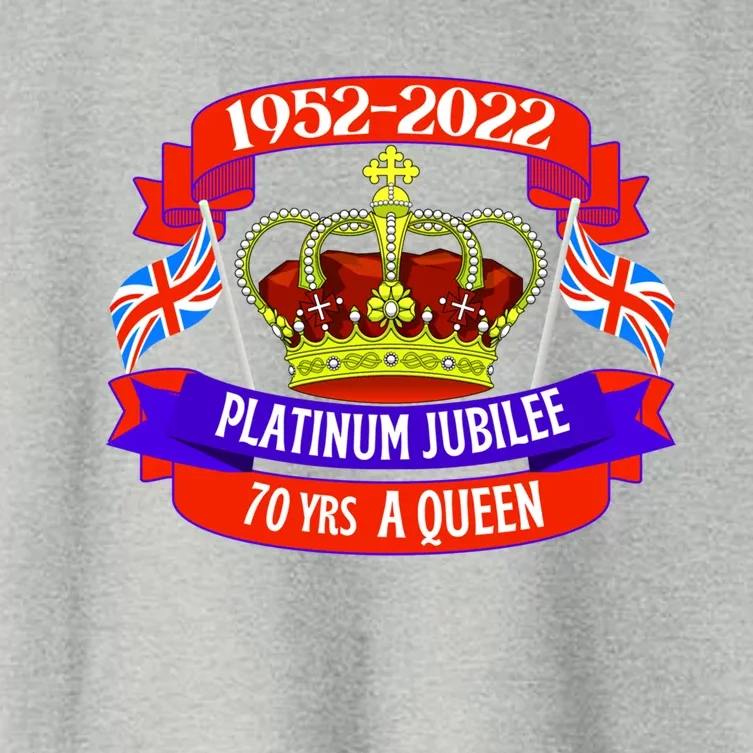 Queens Platinum Jubilee Cool Gift Queen Jubilee Union Jack Gift Funny Gift Women's Crop Top Tee