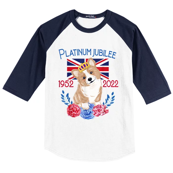 Queen's Platinum Jubilee 2022 British Monarch Queen Corgi Baseball Sleeve Shirt