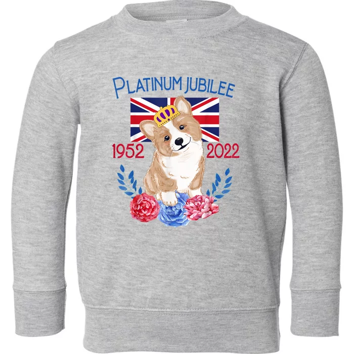 Queen's Platinum Jubilee 2022 British Monarch Queen Corgi Toddler Sweatshirt