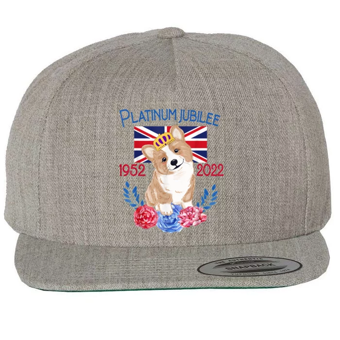 Queen's Platinum Jubilee 2022 British Monarch Queen Corgi Wool Snapback Cap