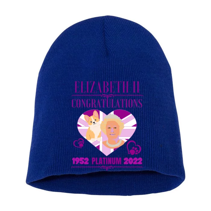 Queens Platinum Jubilee Cool Gift Queen Platinum Jubilee Gift Short Acrylic Beanie