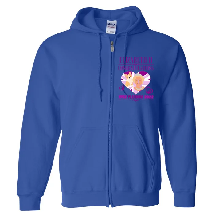 Queens Platinum Jubilee Cool Gift Queen Platinum Jubilee Gift Full Zip Hoodie