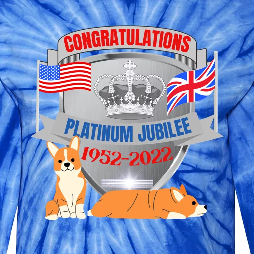 Queens Platinum Jubilee Gift Queen Platinum Jubilee Gift Tie-Dye Long Sleeve Shirt