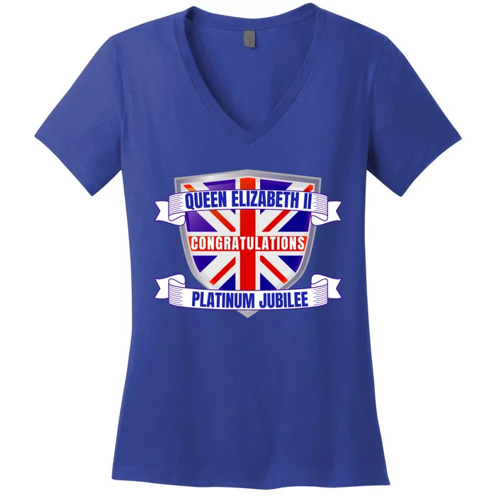 Queens Platinum Jubilee Gift Queen Platinum Jubilee Gift Women's V-Neck T-Shirt