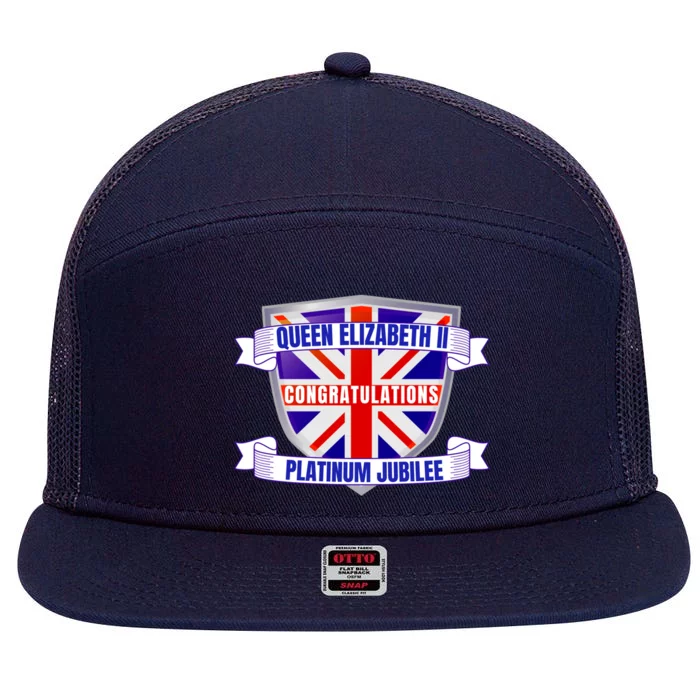 Queens Platinum Jubilee Gift Queen Platinum Jubilee Gift 7 Panel Mesh Trucker Snapback Hat