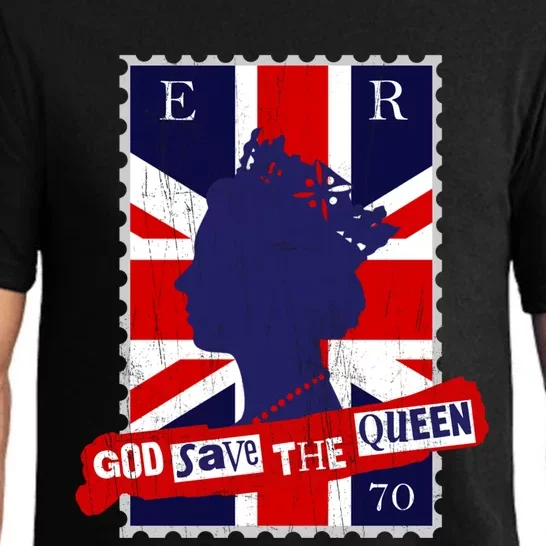 Queen's Platinum Jubilee God Save The Queen Funny Gift Pajama Set