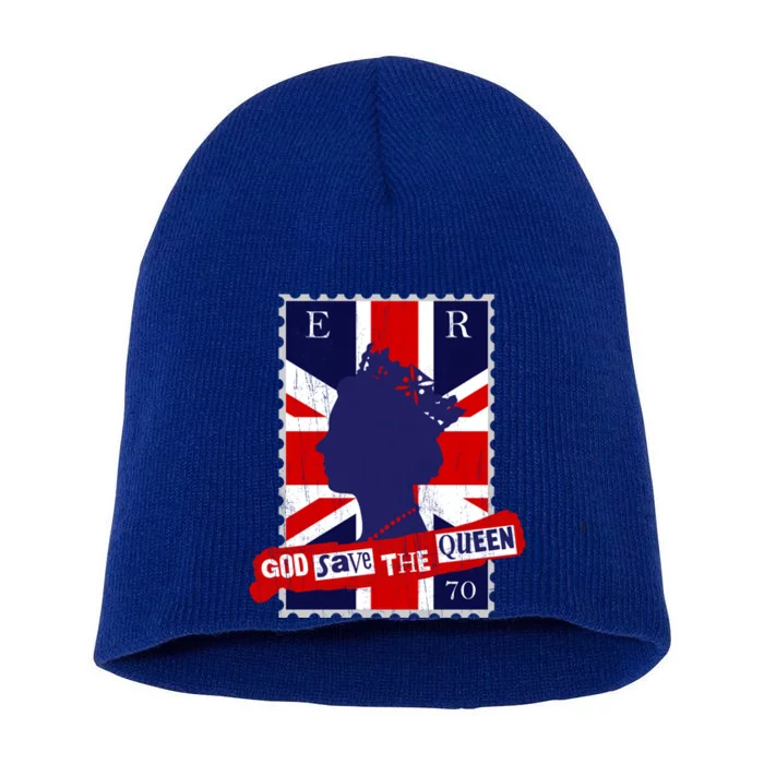 Queen's Platinum Jubilee God Save The Queen Funny Gift Short Acrylic Beanie