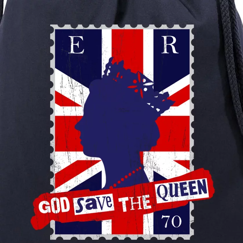 Queen's Platinum Jubilee God Save The Queen Funny Gift Drawstring Bag