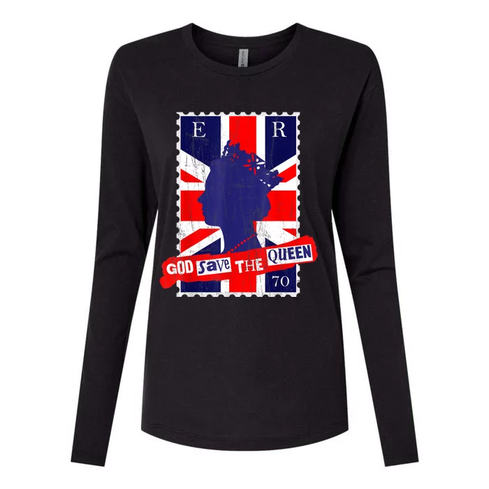 QUEEN'S PLATINUM JUBILEE GOD SAVE THE QUEEN Womens Cotton Relaxed Long Sleeve T-Shirt