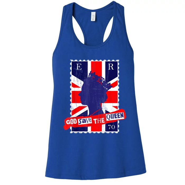 QUEEN'S PLATINUM JUBILEE GOD SAVE THE QUEEN Women's Racerback Tank