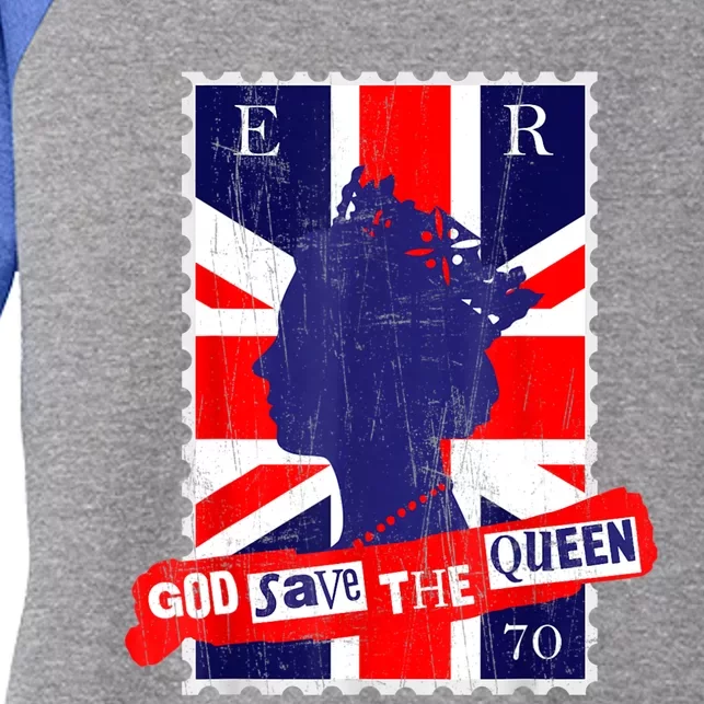 QUEEN'S PLATINUM JUBILEE GOD SAVE THE QUEEN Women's Tri-Blend 3/4-Sleeve Raglan Shirt