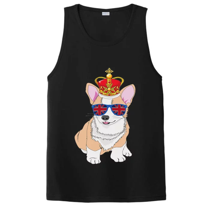 Queens Platinum Jubilee 70 Years Souvenir British Corgi Dog Performance Tank