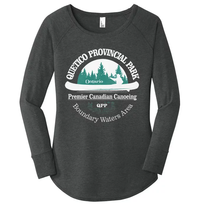 Quetico Provincial Park Ontario Vintage Canoe Camping Women's Perfect Tri Tunic Long Sleeve Shirt