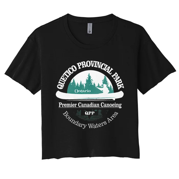 Quetico Provincial Park Ontario Vintage Canoe Camping Women's Crop Top Tee