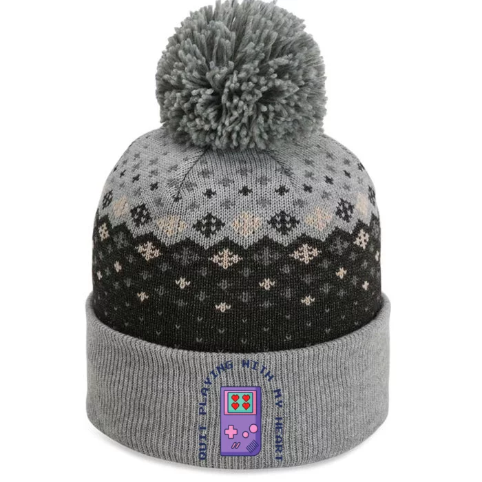 Quit Playing With My Heart Retro Video Game The Baniff Cuffed Pom Beanie