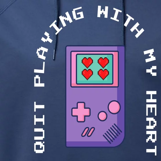 Quit Playing With My Heart Retro Video Game Performance Fleece Hoodie