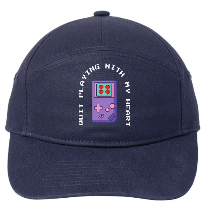 Quit Playing With My Heart Retro Video Game 7-Panel Snapback Hat