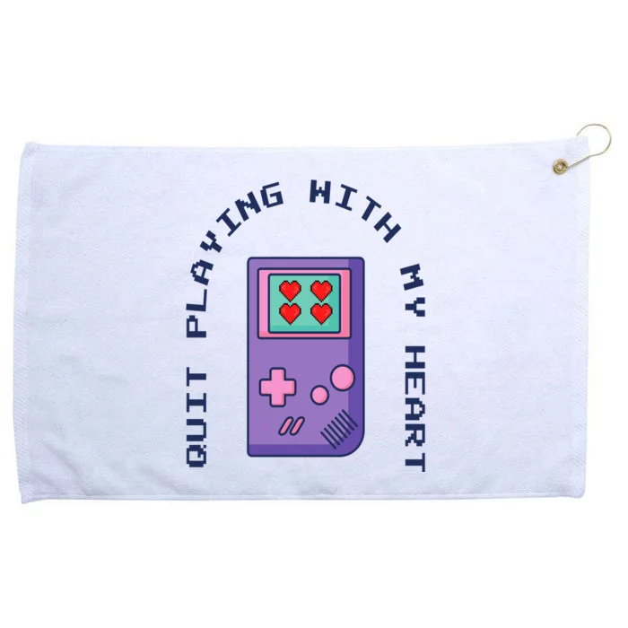 Quit Playing With My Heart Retro Video Game Grommeted Golf Towel