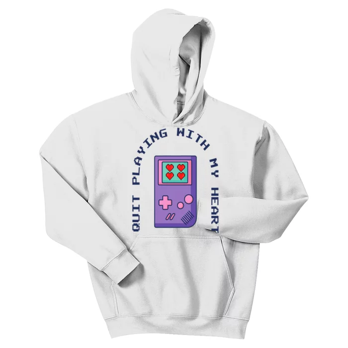 Quit Playing With My Heart Retro Video Game Kids Hoodie