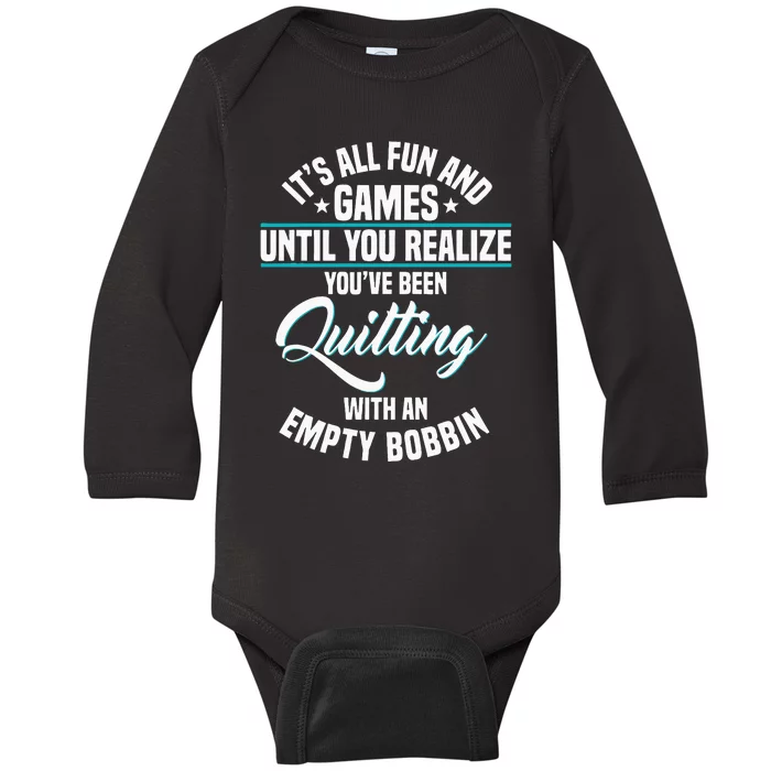 Quilter Quilt Art Stitiching Quilting Fabric Stitch Sewing Baby Long Sleeve Bodysuit