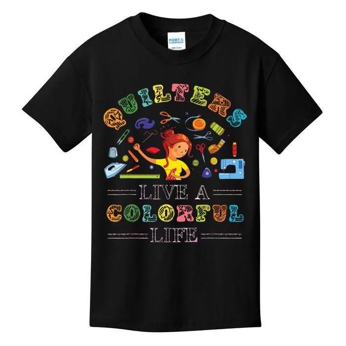 Quilting Quilt Sewing Machine Funny Sew Sewer Quilter Gifts Kids T-Shirt