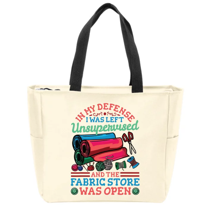 Quilting Quilter Sewer Sewing Funny Zip Tote Bag