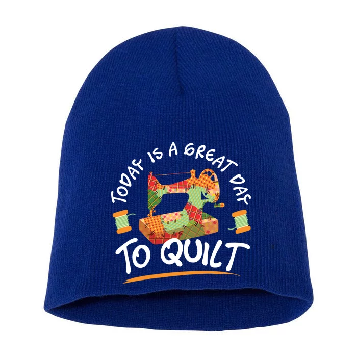 Quilting Quilt Sewing Machine Funny Sew Sewer Quilter Funny Gift Cool Gift Short Acrylic Beanie