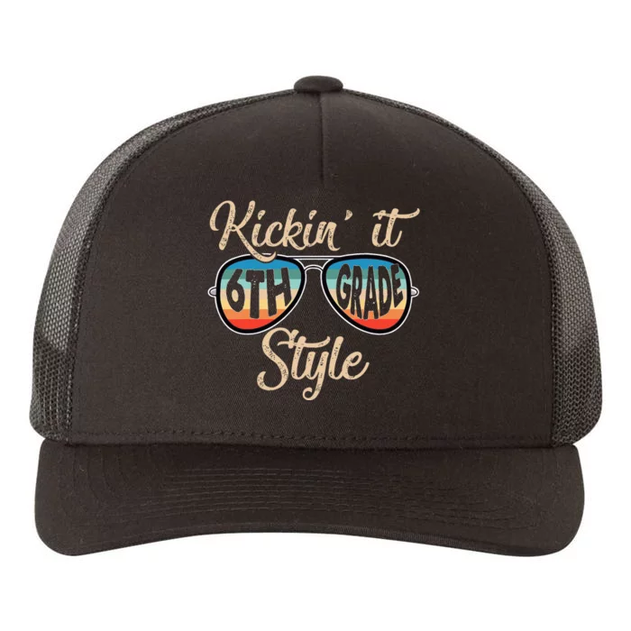 Q20g Retro Kickin It 6th Grade Style Teacher Back To School Yupoong Adult 5-Panel Trucker Hat