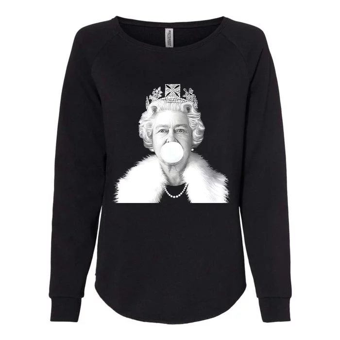 Queen RIP Queen Elizabeth II Bubble Gum Funny Royal Family UK Flag Womens California Wash Sweatshirt