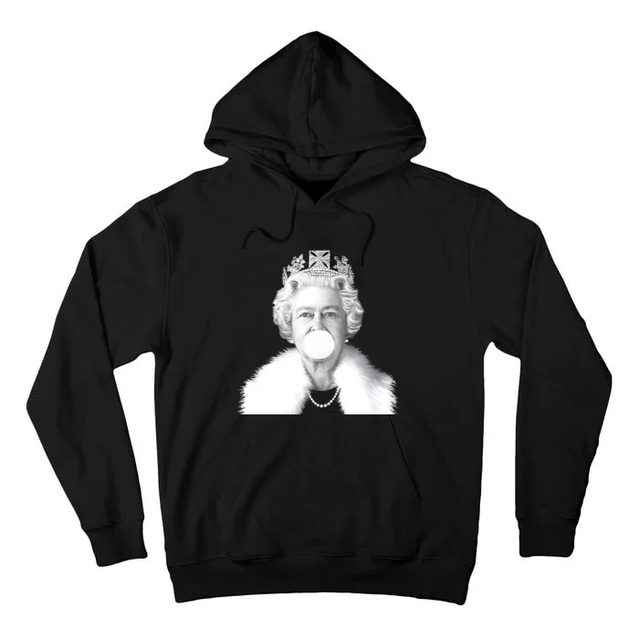 Queen RIP Queen Elizabeth II Bubble Gum Funny Royal Family UK Flag Tall Hoodie