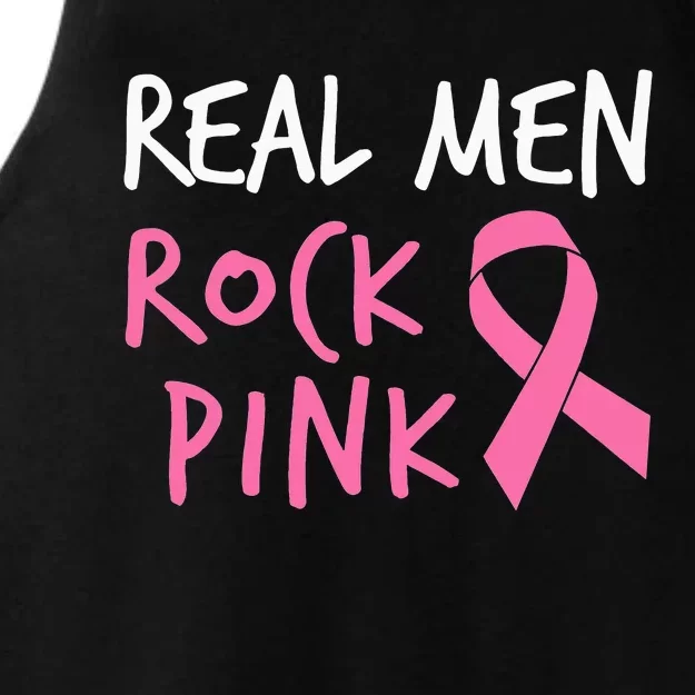 quote Real  Rock Pink Fighting Breast Cancer Ladies Tri-Blend Wicking Tank