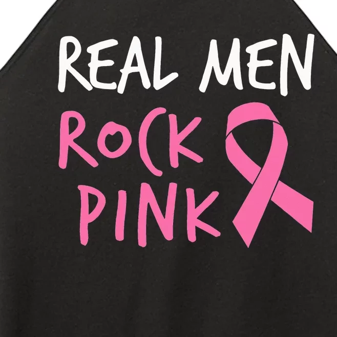 quote Real  Rock Pink Fighting Breast Cancer Women’s Perfect Tri Rocker Tank