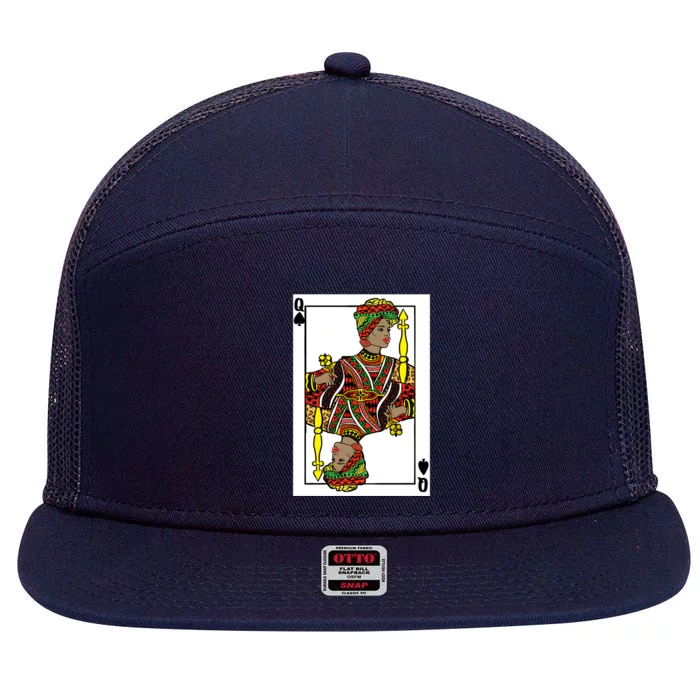 Queen Spades African American Card Halloween Costume Funny Gift 7 Panel Mesh Trucker Snapback Hat