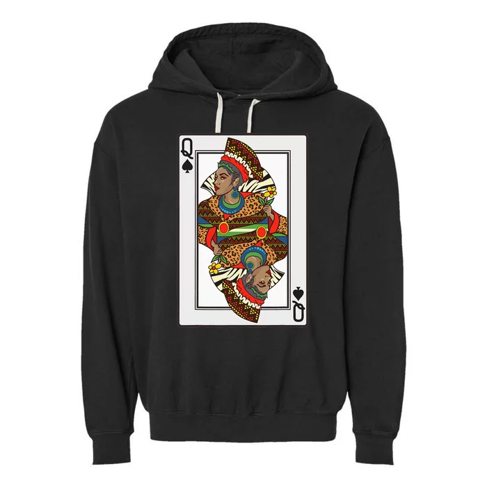 Queen Spades African American Card Halloween Gift Garment-Dyed Fleece Hoodie