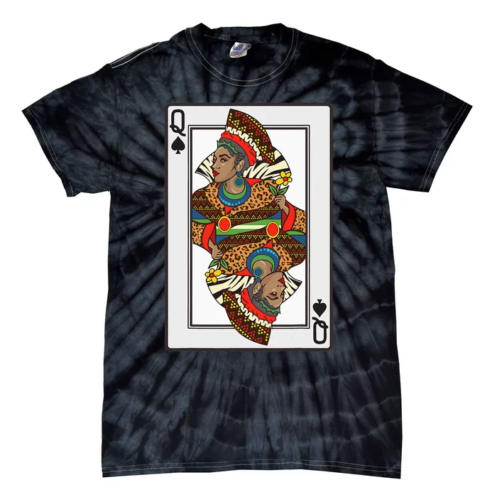 Queen Spades African American Card Halloween Gift Tie-Dye T-Shirt