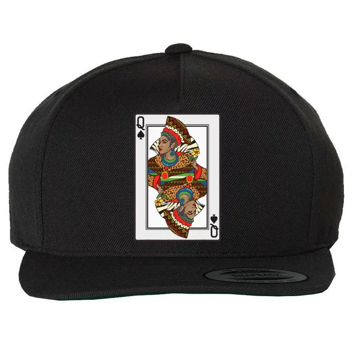 Queen Spades African American Card Halloween Gift Wool Snapback Cap