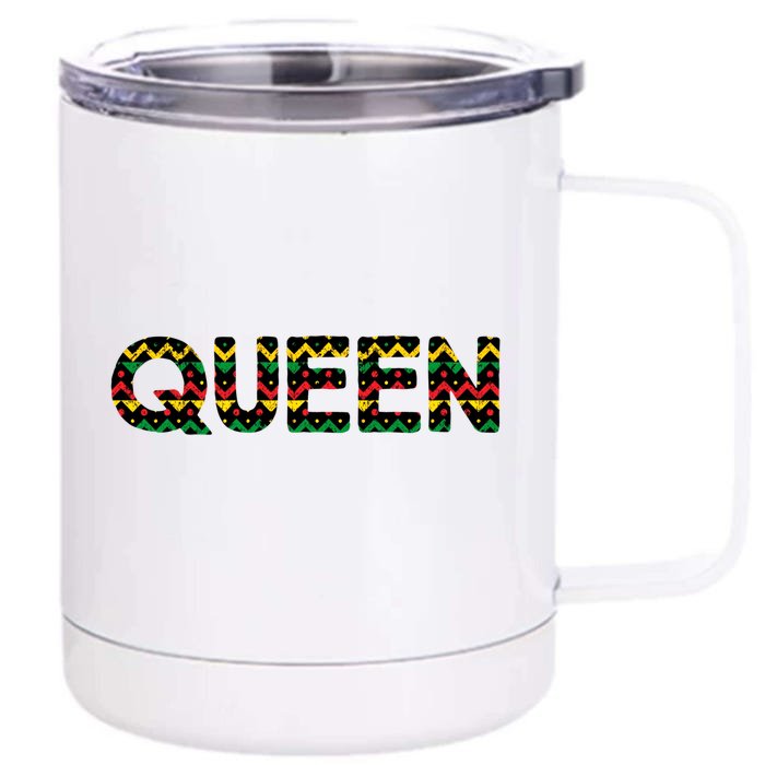 Queen 'S Black History Month Mom Grandma Fun Gift Front & Back 12oz Stainless Steel Tumbler Cup