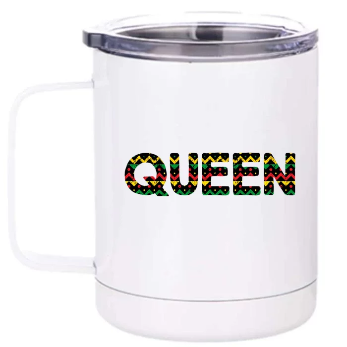 Queen 'S Black History Month Mom Grandma Fun Gift Front & Back 12oz Stainless Steel Tumbler Cup