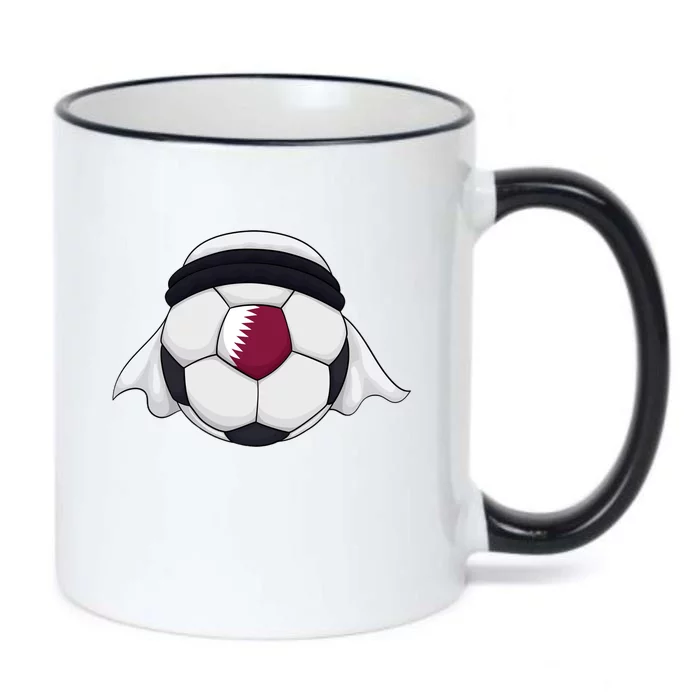 Qatar Soccer Ball Wearing Keffiyeh Black Color Changing Mug