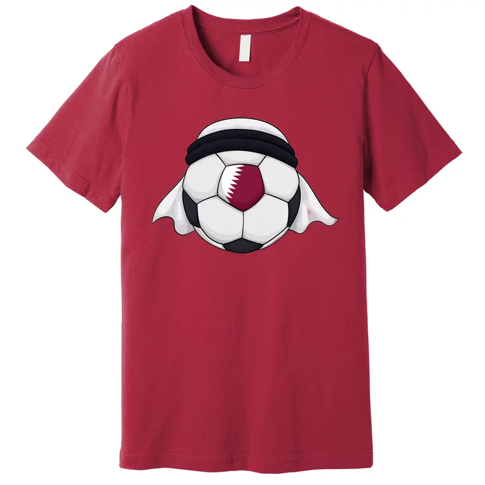 Qatar Soccer Ball Wearing Keffiyeh Premium T-Shirt