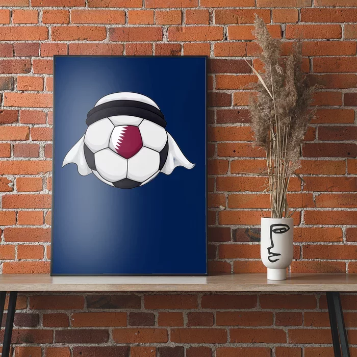 Qatar Soccer Ball Wearing Keffiyeh Poster