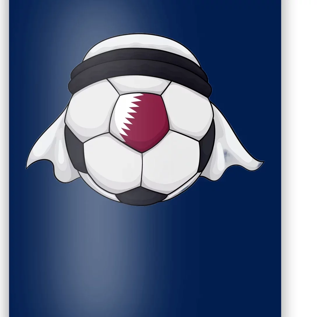 Qatar Soccer Ball Wearing Keffiyeh Poster