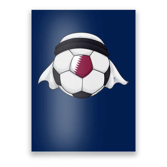 Qatar Soccer Ball Wearing Keffiyeh Poster